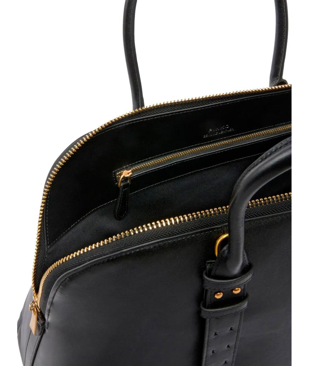 PINKO Черная кожаная сумка тоут, фото 2