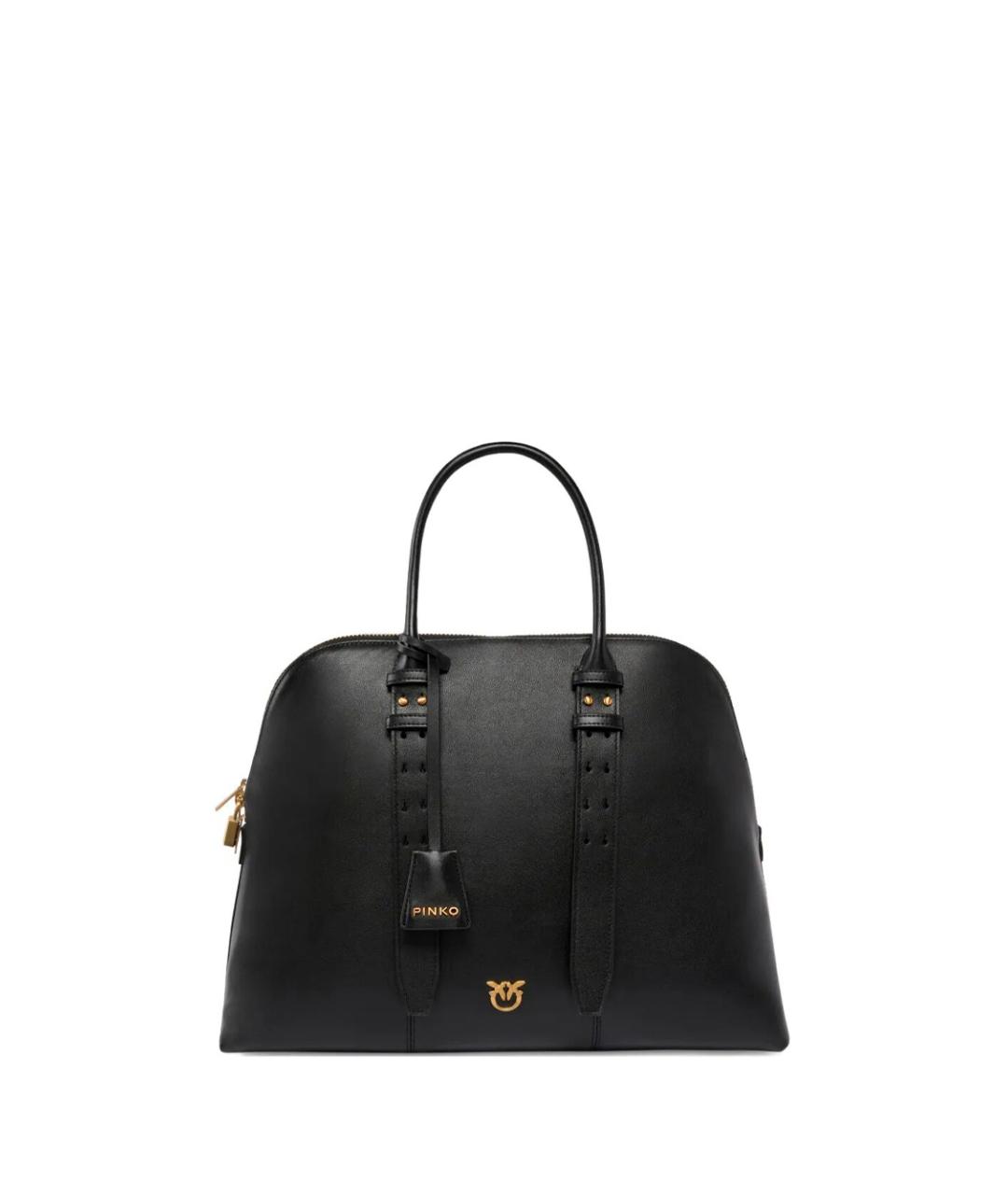 PINKO Черная кожаная сумка тоут, фото 1