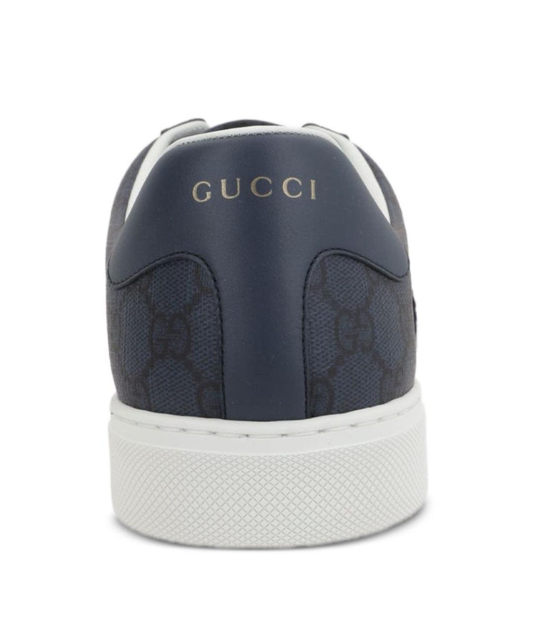 GUCCI Синие текстильные низкие кроссовки / кеды, фото 3