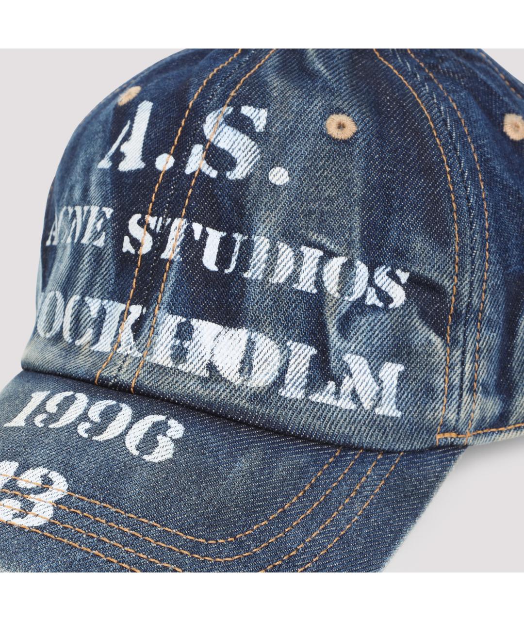 ACNE STUDIOS Синяя хлопковая кепка, фото 3