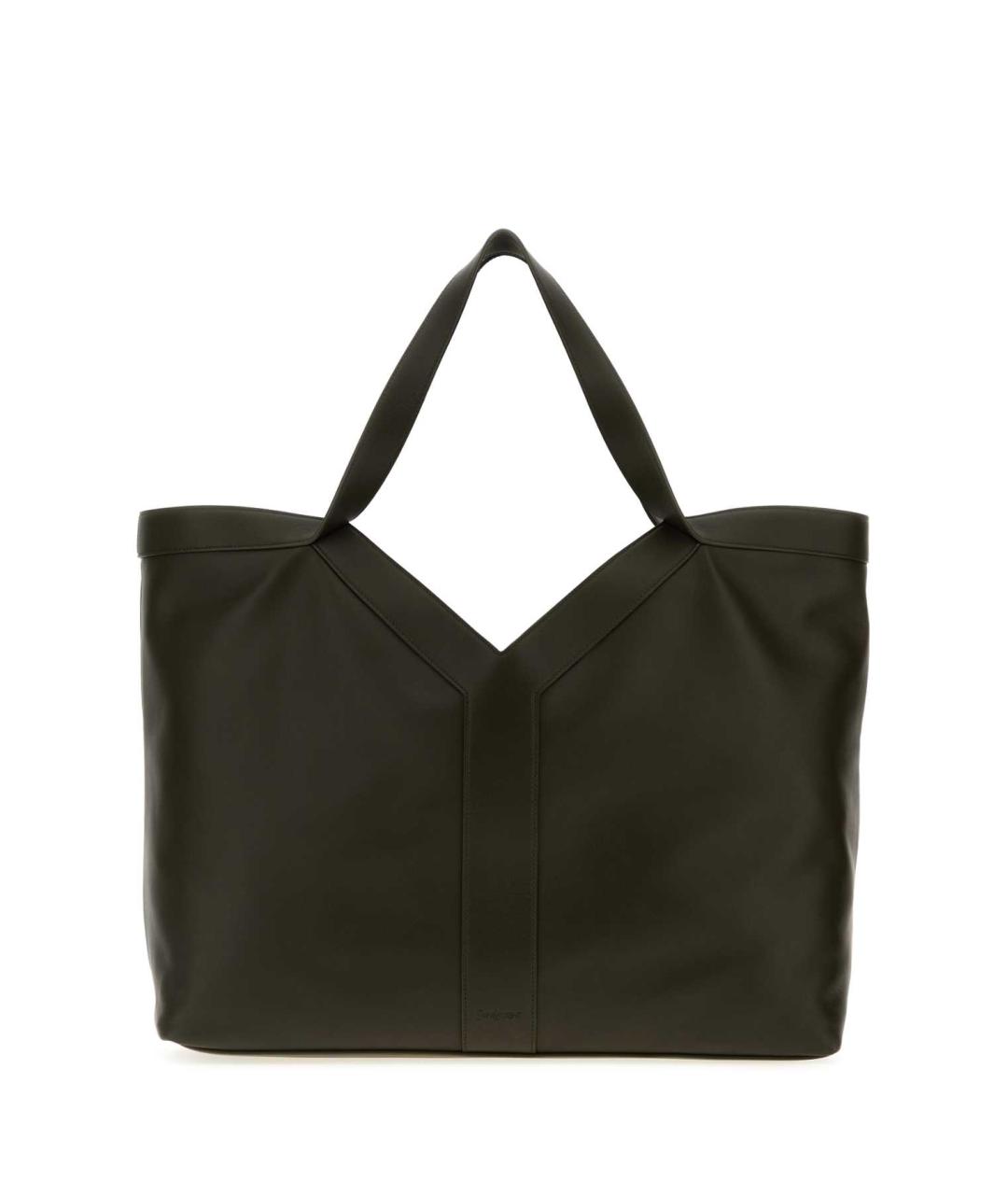 SAINT LAURENT Коричневая кожаная сумка тоут, фото 1