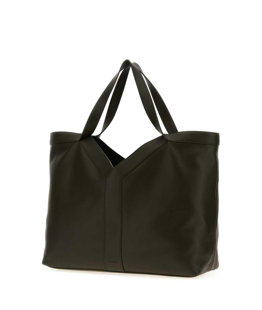 SAINT LAURENT Коричневая кожаная сумка тоут, фото 2