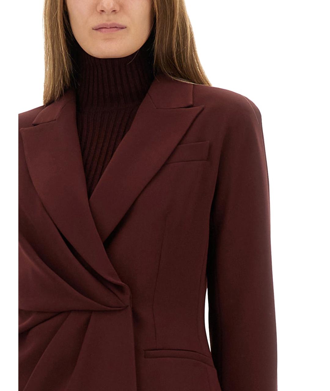 MAX MARA Бордовый ацетатный жакет/пиджак, фото 5