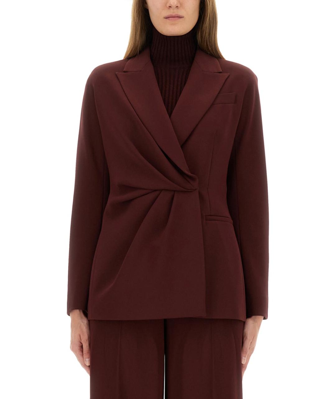 MAX MARA Бордовый ацетатный жакет/пиджак, фото 2