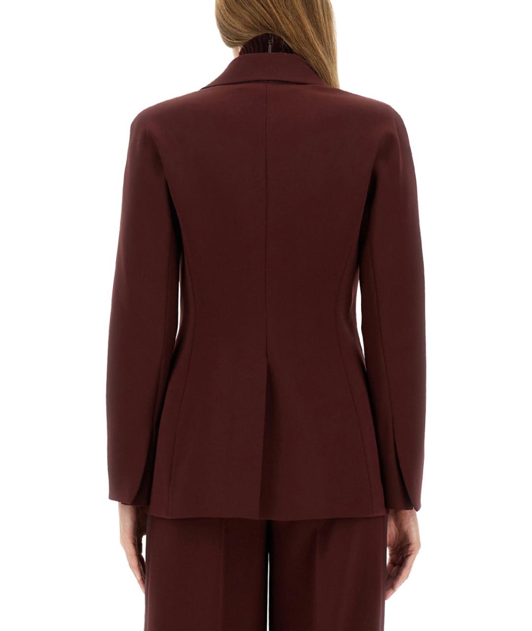 MAX MARA Бордовый ацетатный жакет/пиджак, фото 4