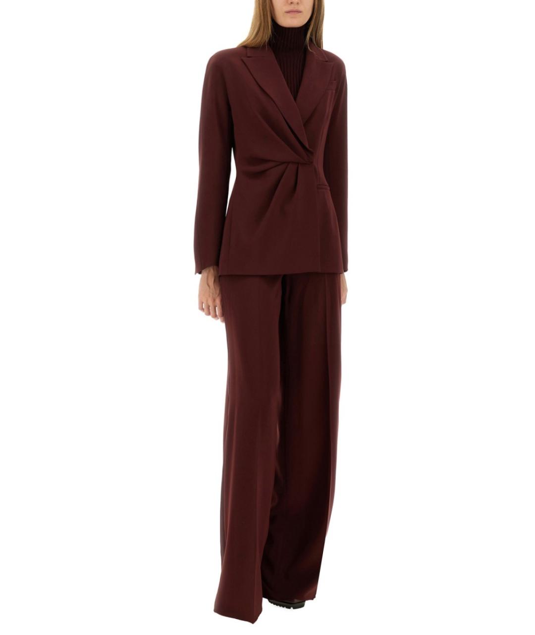 MAX MARA Бордовый ацетатный жакет/пиджак, фото 3