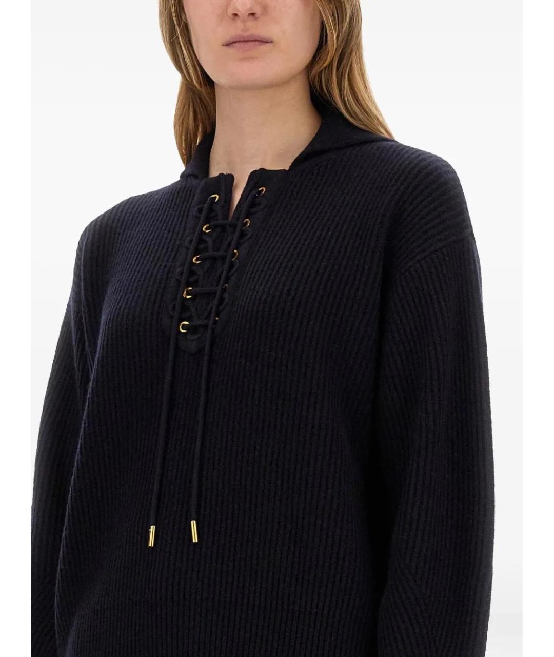 MAX MARA Темно-синий шерстяной джемпер / свитер, фото 3