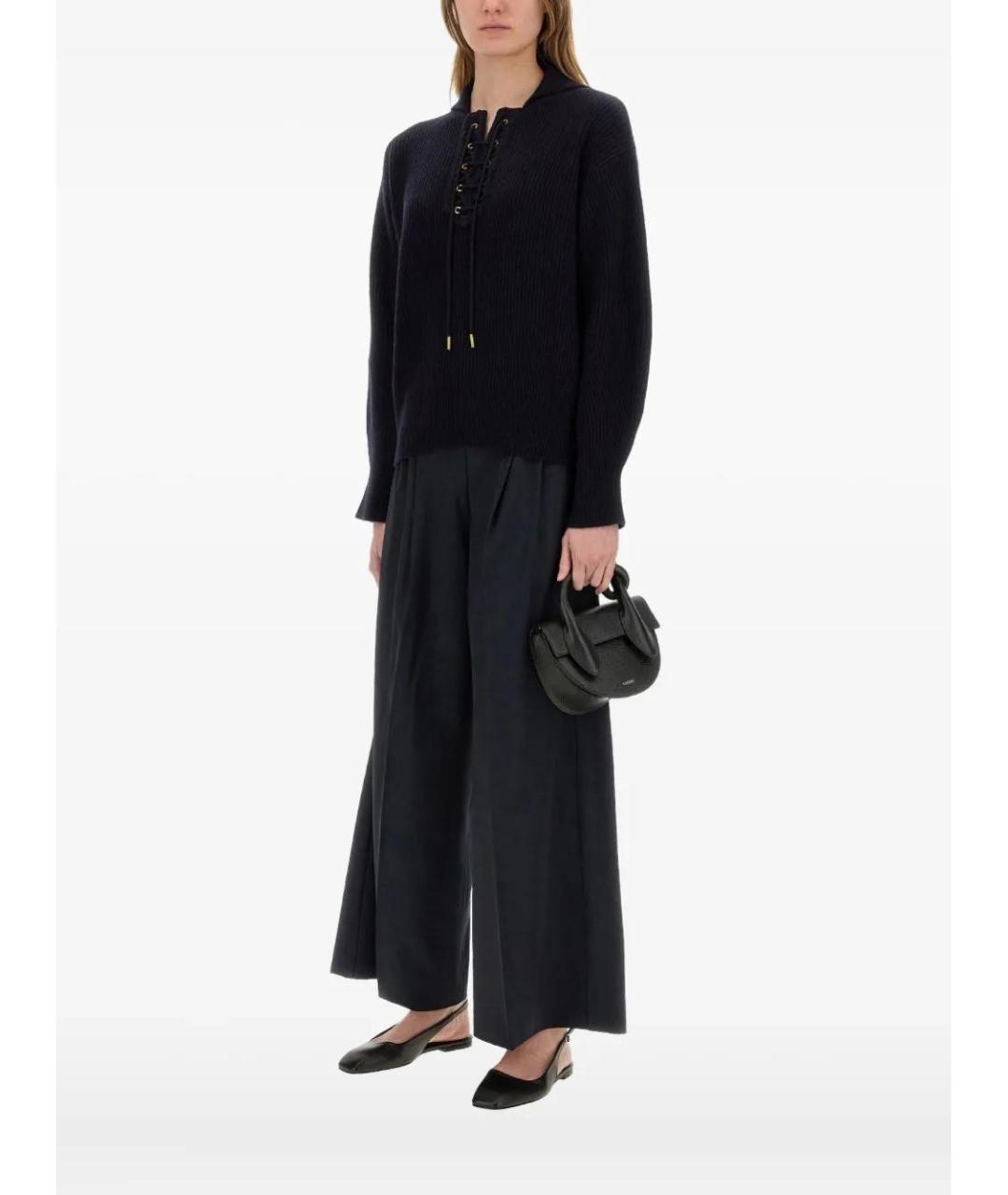 MAX MARA Темно-синий шерстяной джемпер / свитер, фото 4