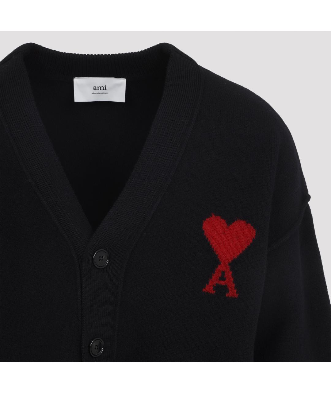 Ami Paris Черный шерстяной кардиган, фото 4