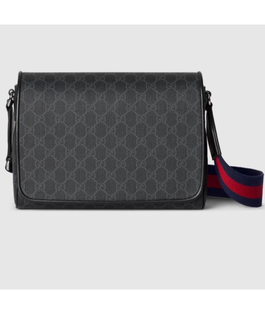 GUCCI Черная кожаная барсетка, фото 7