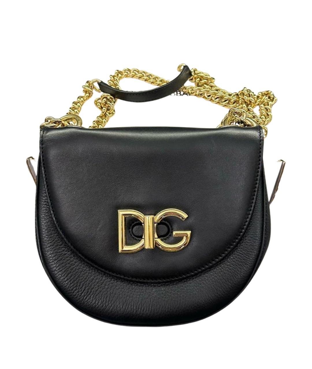 DOLCE&GABBANA Черная кожаная сумка через плечо, фото 1