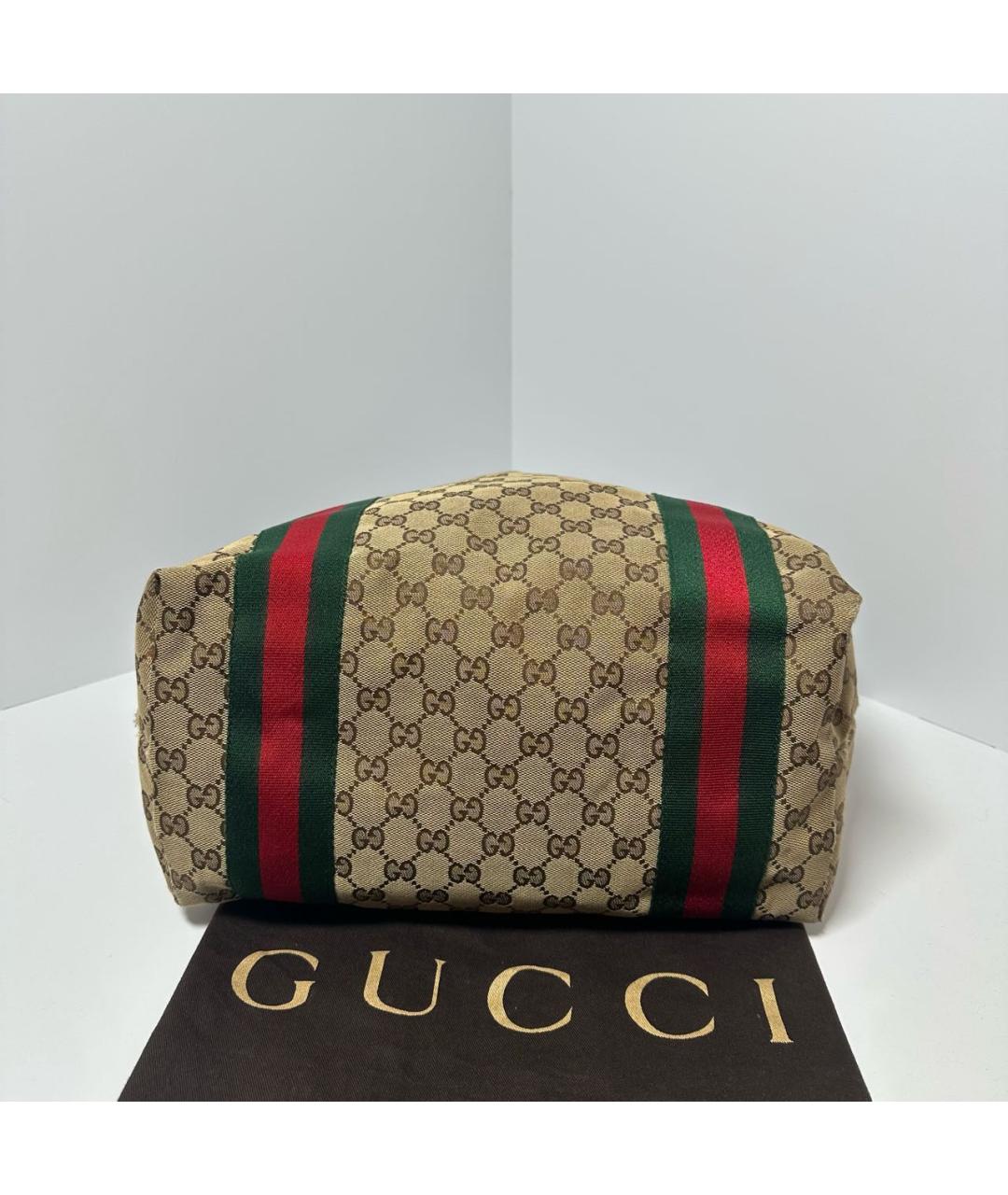 GUCCI Бежевая тканевая сумка тоут, фото 3
