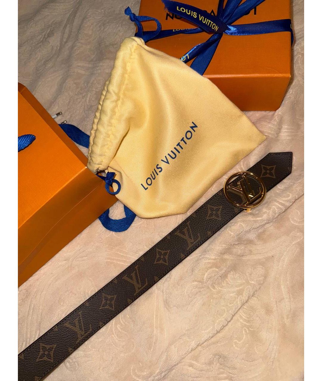 LOUIS VUITTON Коричневый кожаный ремень, фото 4