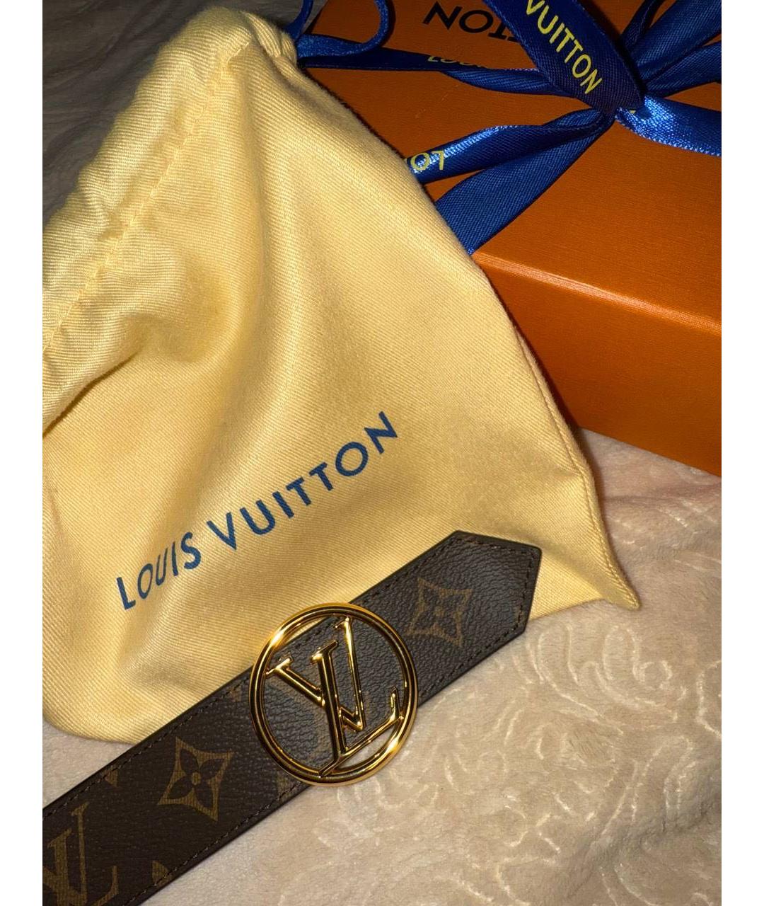 LOUIS VUITTON Коричневый кожаный ремень, фото 2