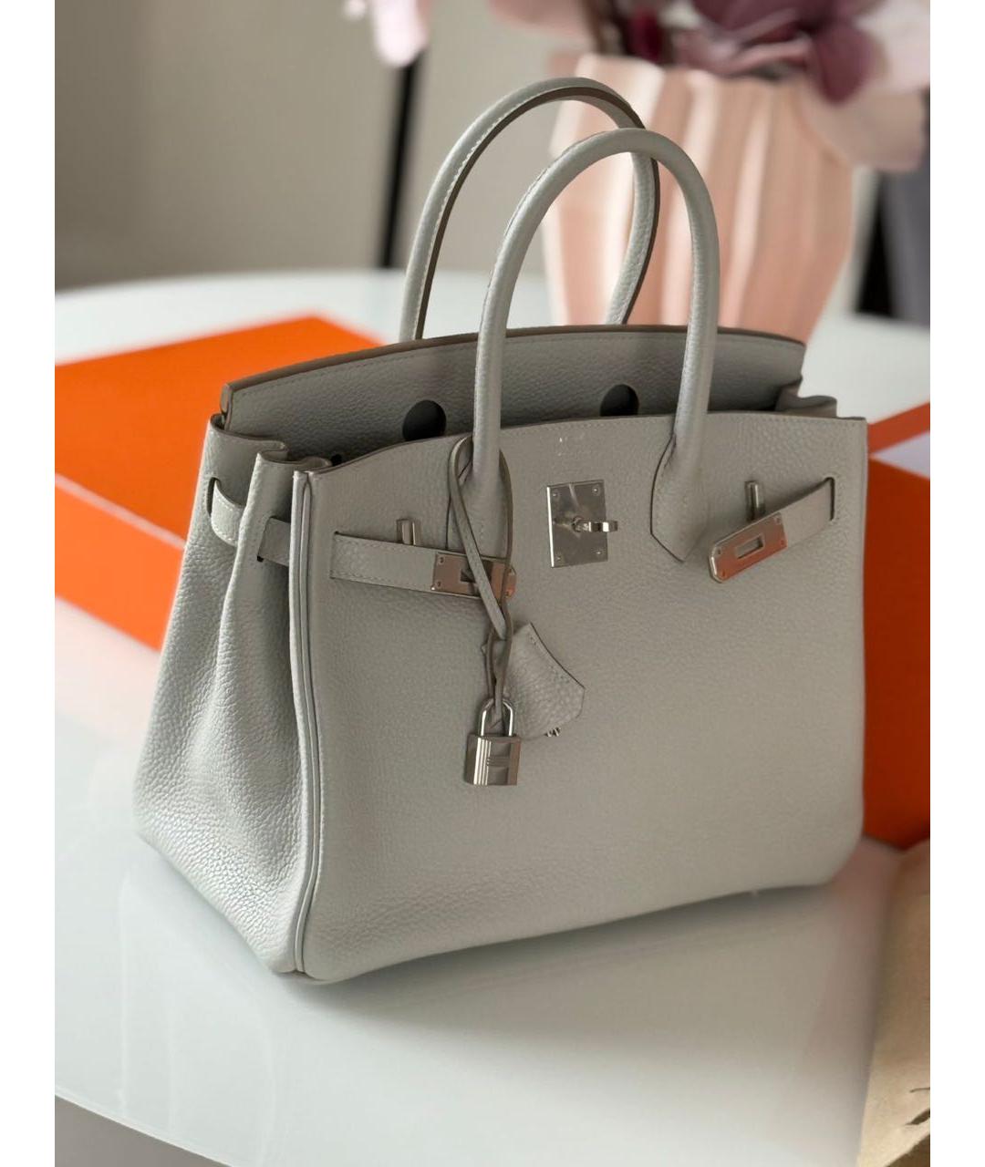 HERMES Кожаная сумка с короткими ручками, фото 4