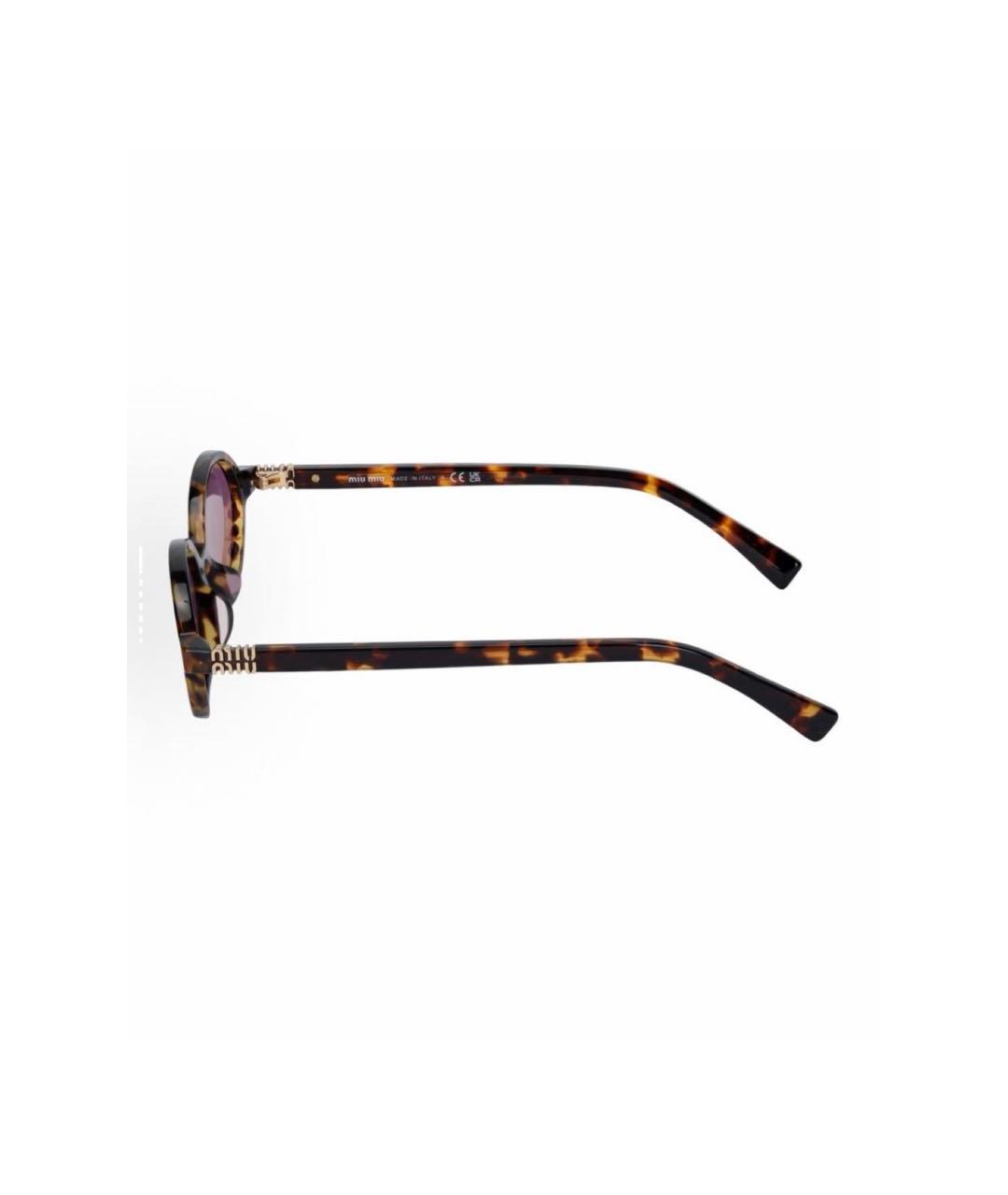 MIU MIU Коричневые пластиковые солнцезащитные очки, фото 3