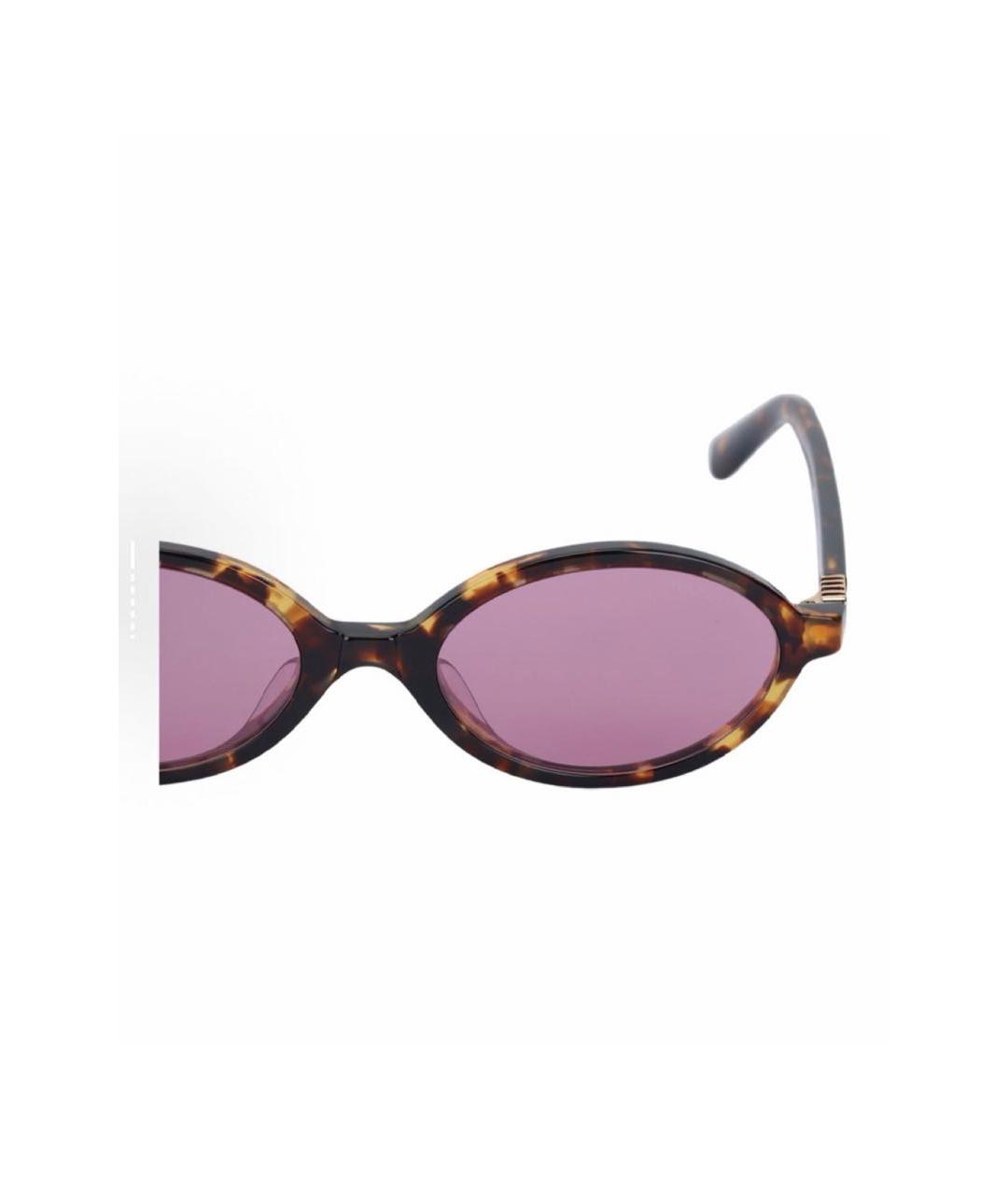 MIU MIU Коричневые пластиковые солнцезащитные очки, фото 4