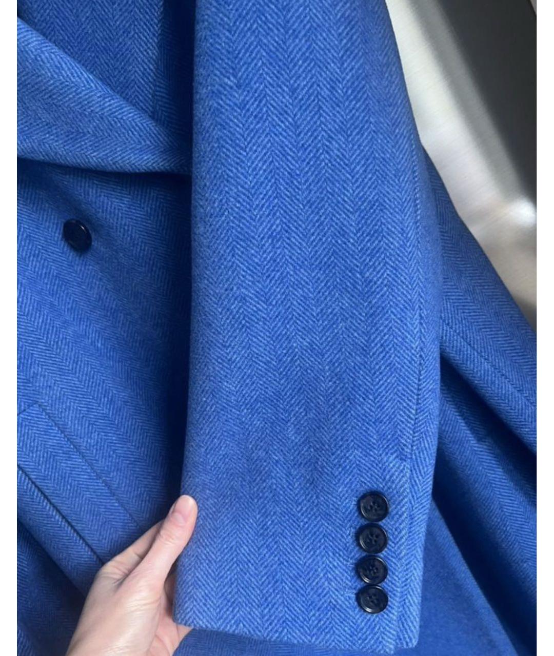 COS Синее шерстяное пальто, фото 4