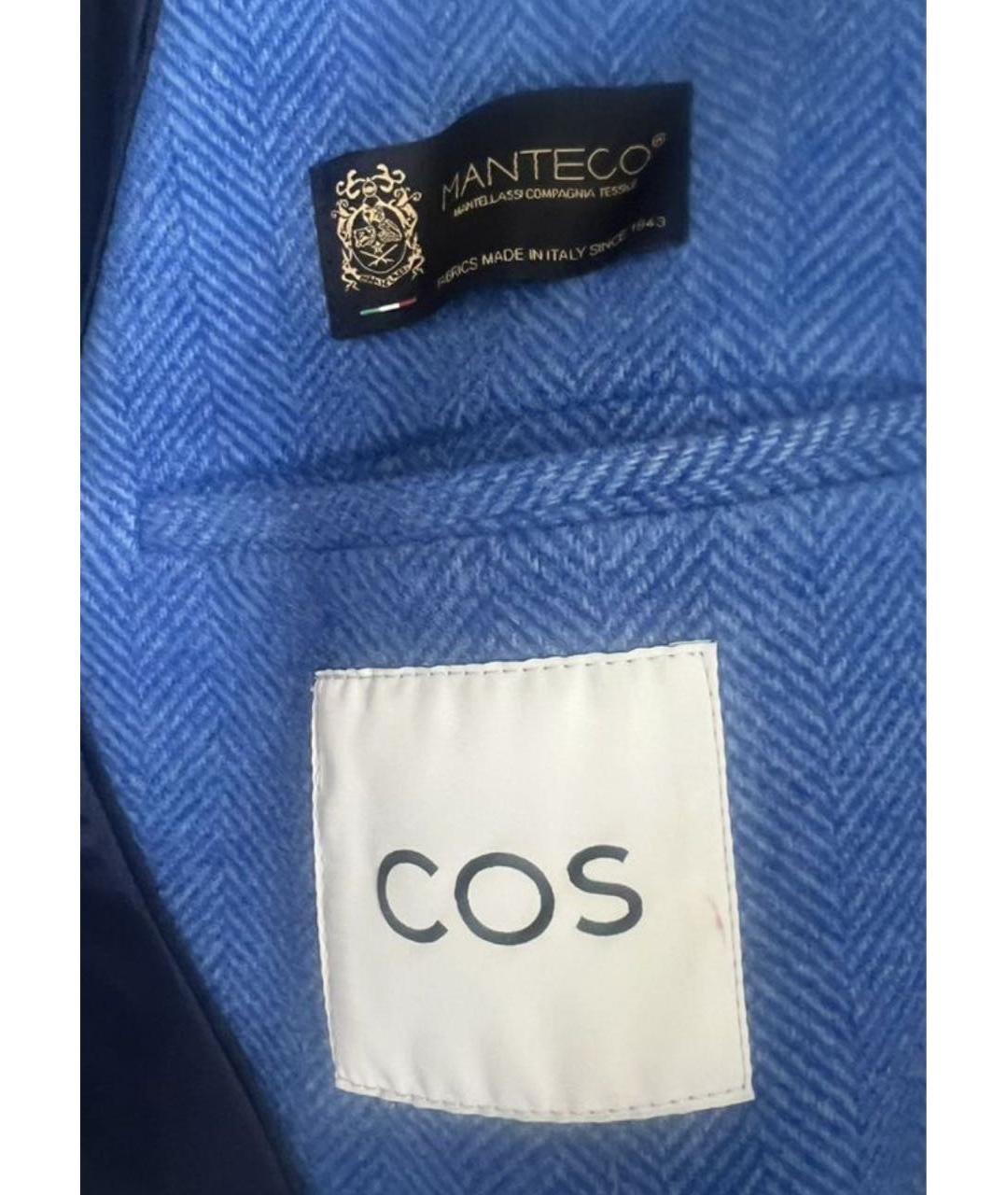 COS Синее шерстяное пальто, фото 7