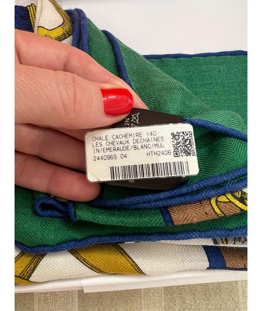 HERMES Мульти кашемировый платок, фото 4