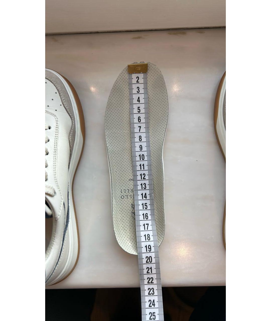 BRUNELLO CUCINELLI Белые кожаные кеды, фото 5