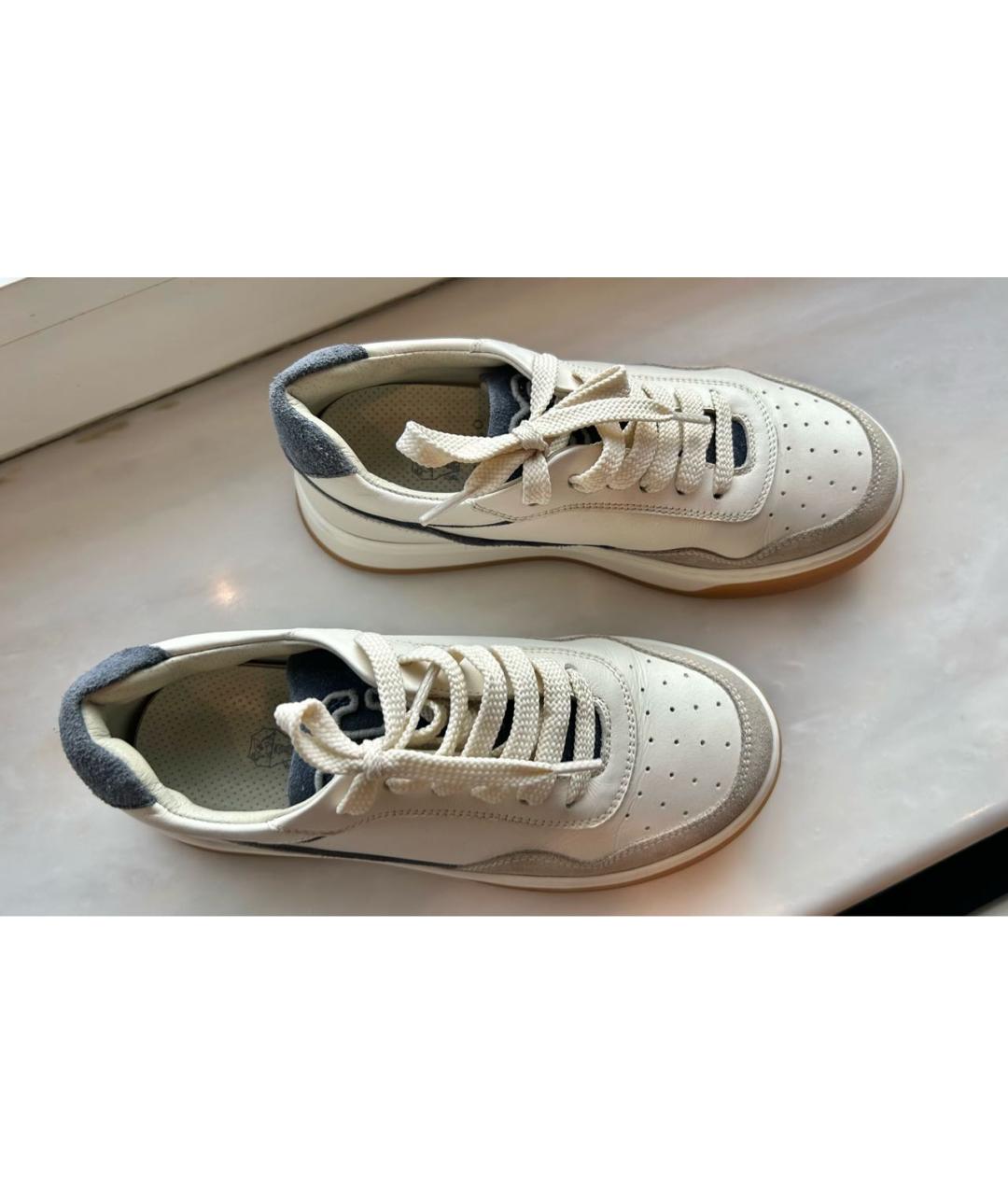 BRUNELLO CUCINELLI Белые кожаные кеды, фото 6