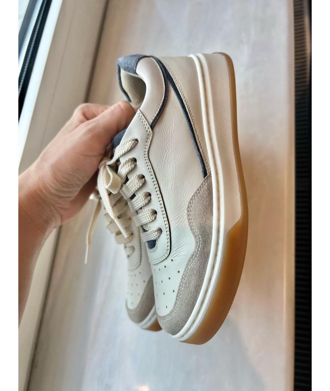 BRUNELLO CUCINELLI Белые кожаные кеды, фото 3