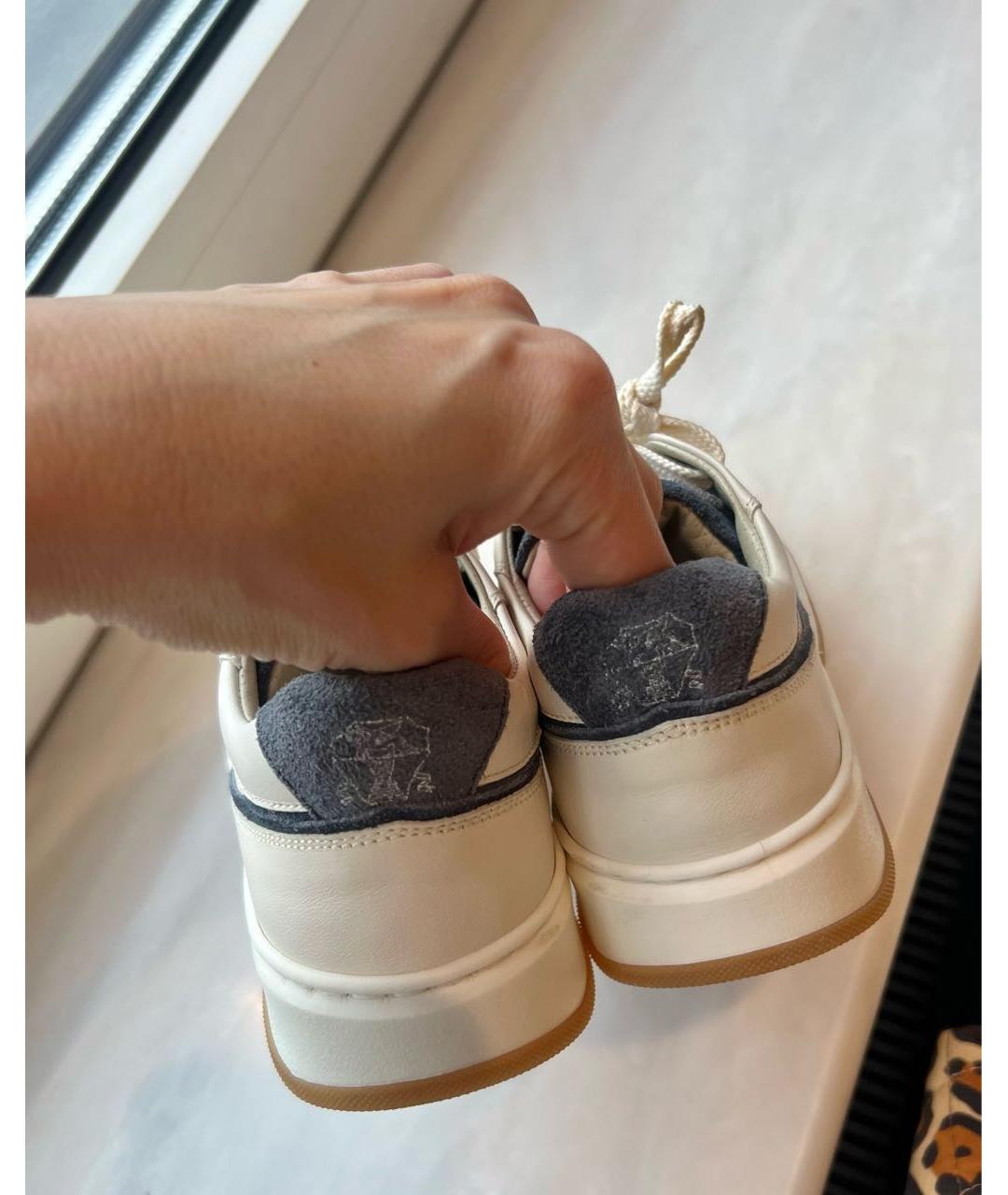 BRUNELLO CUCINELLI Белые кожаные кеды, фото 2