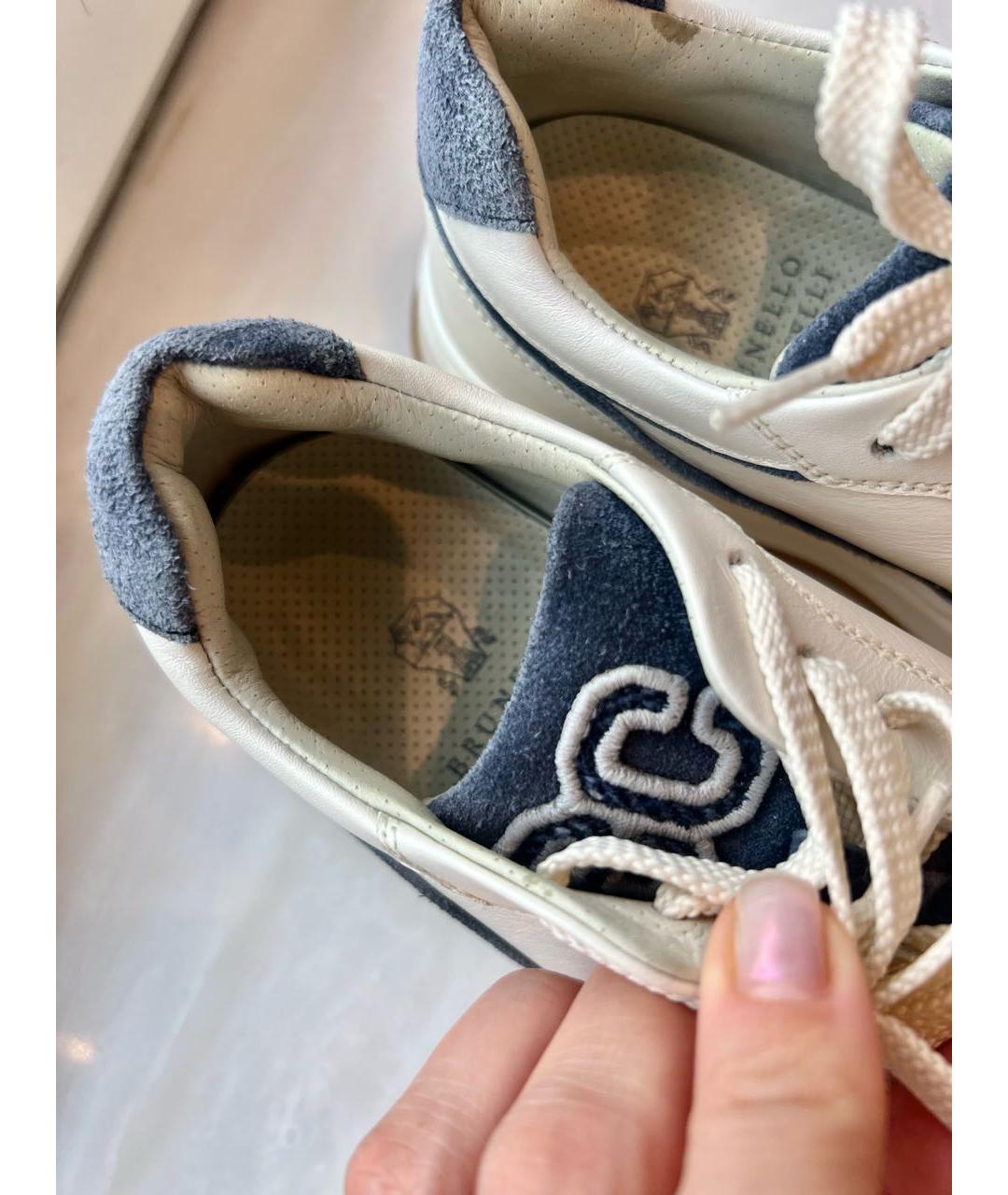 BRUNELLO CUCINELLI Белые кожаные кеды, фото 4