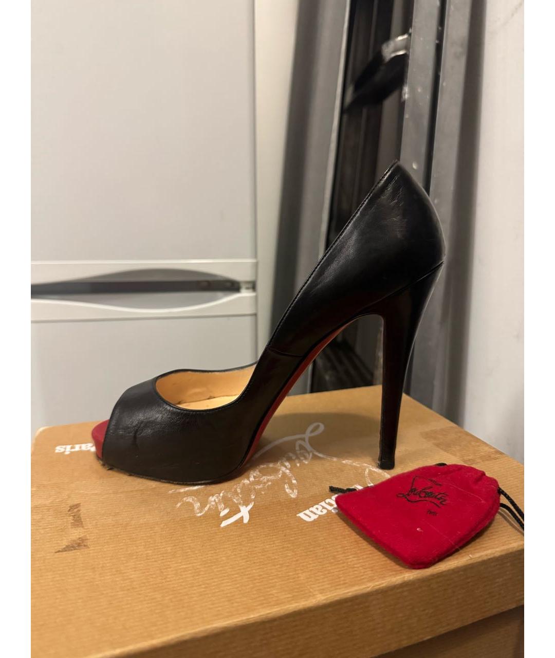 CHRISTIAN LOUBOUTIN Черные кожаные туфли, фото 7