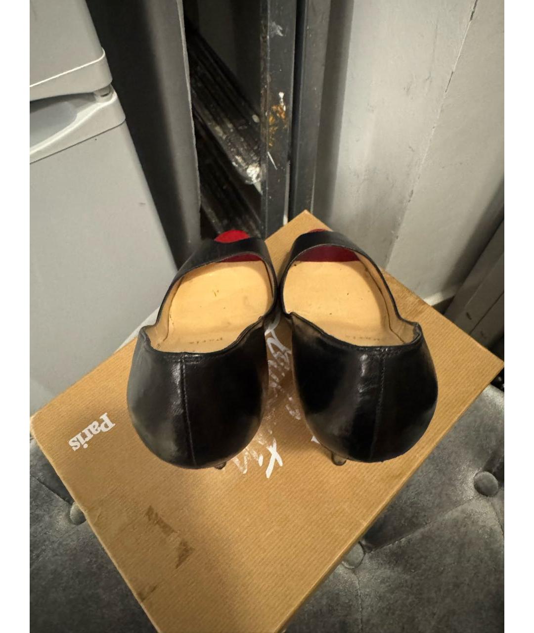 CHRISTIAN LOUBOUTIN Черные кожаные туфли, фото 3