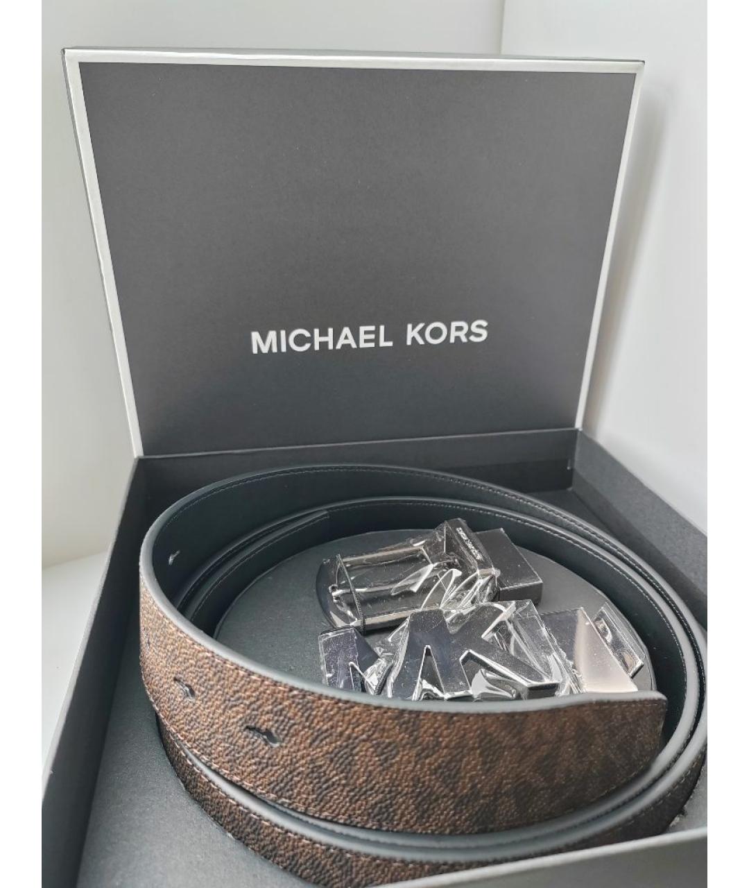 MICHAEL KORS Коричневый ремень из искусственной кожи, фото 5