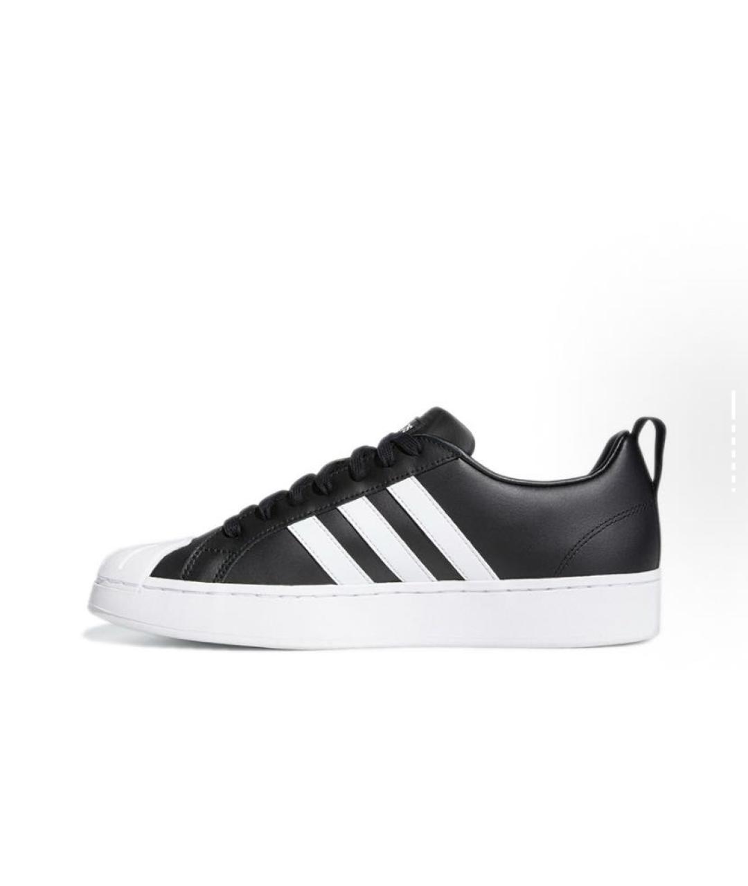 ADIDAS Черные кожаные кроссовки, фото 2