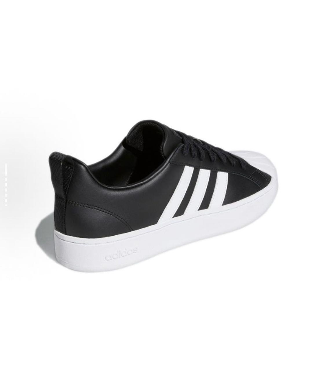 ADIDAS Черные кожаные кроссовки, фото 4