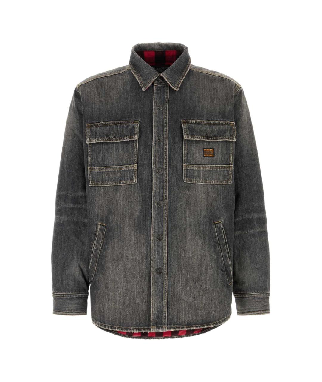 BALENCIAGA Серая хлопковая кэжуал рубашка, фото 1