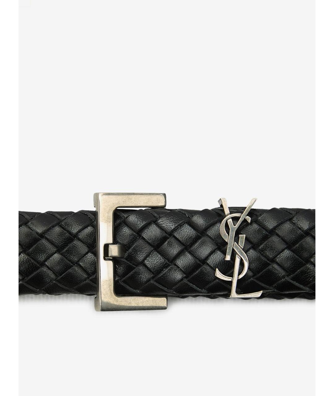 SAINT LAURENT Черный кожаный ремень, фото 4