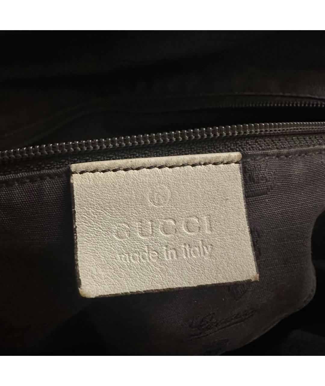 GUCCI Бежевая кожаная сумка с короткими ручками, фото 4