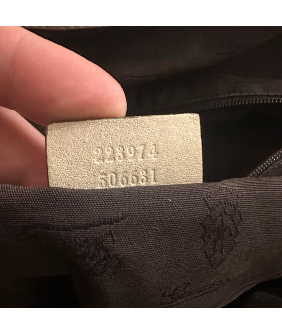 GUCCI Бежевая кожаная сумка с короткими ручками, фото 5