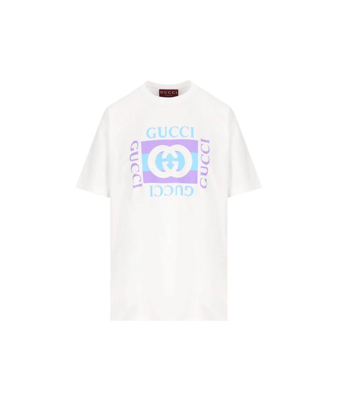 GUCCI Белая хлопковая футболка, фото 1