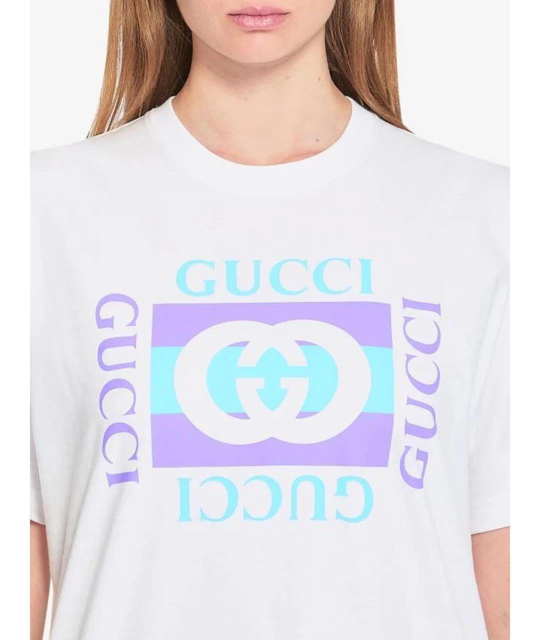 GUCCI Белая хлопковая футболка, фото 4