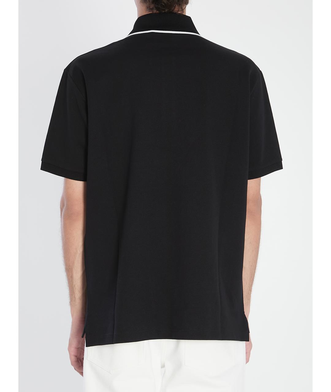 GUCCI Черное хлопковое поло с коротким рукавом, фото 5