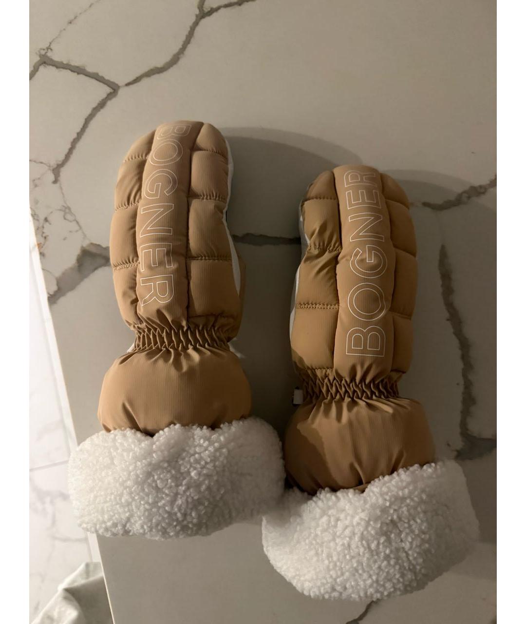 BOGNER Бежевые варежки, фото 4