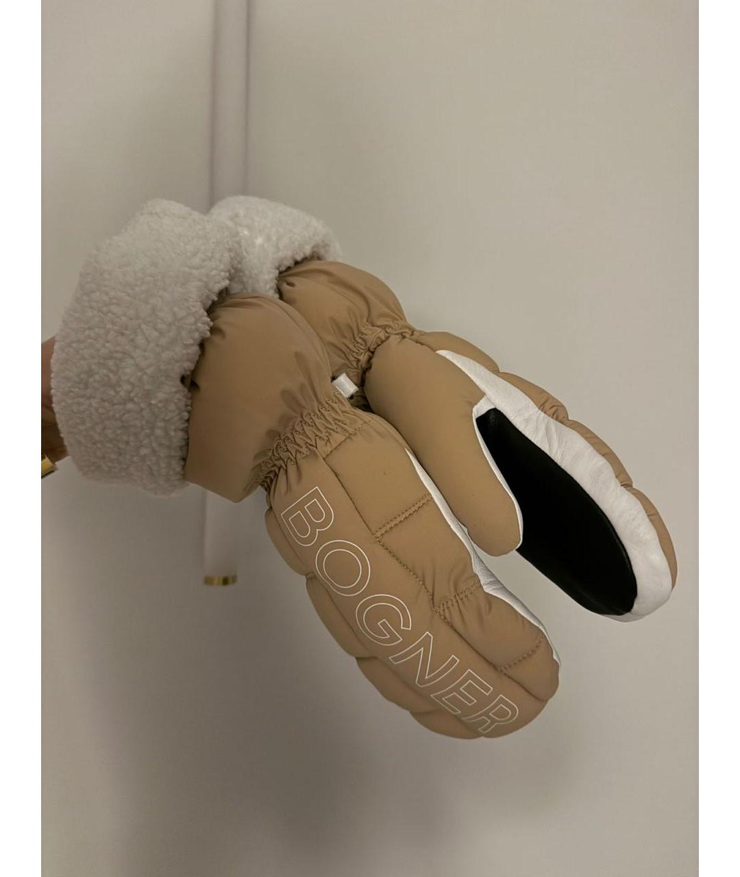 BOGNER Бежевые варежки, фото 3