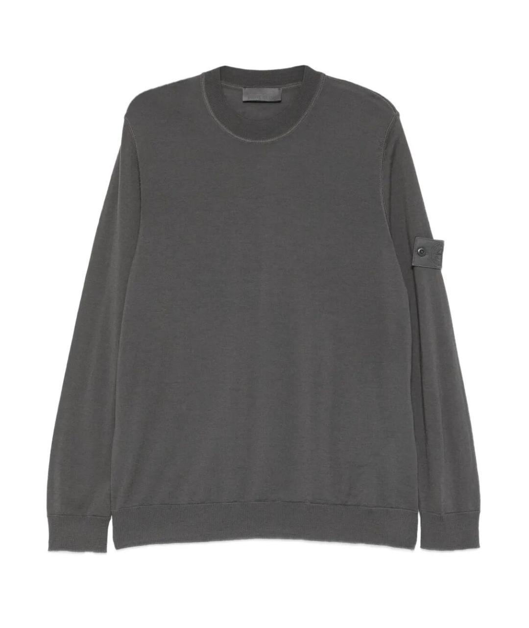 STONE ISLAND Серый шерстяной джемпер / свитер, фото 1