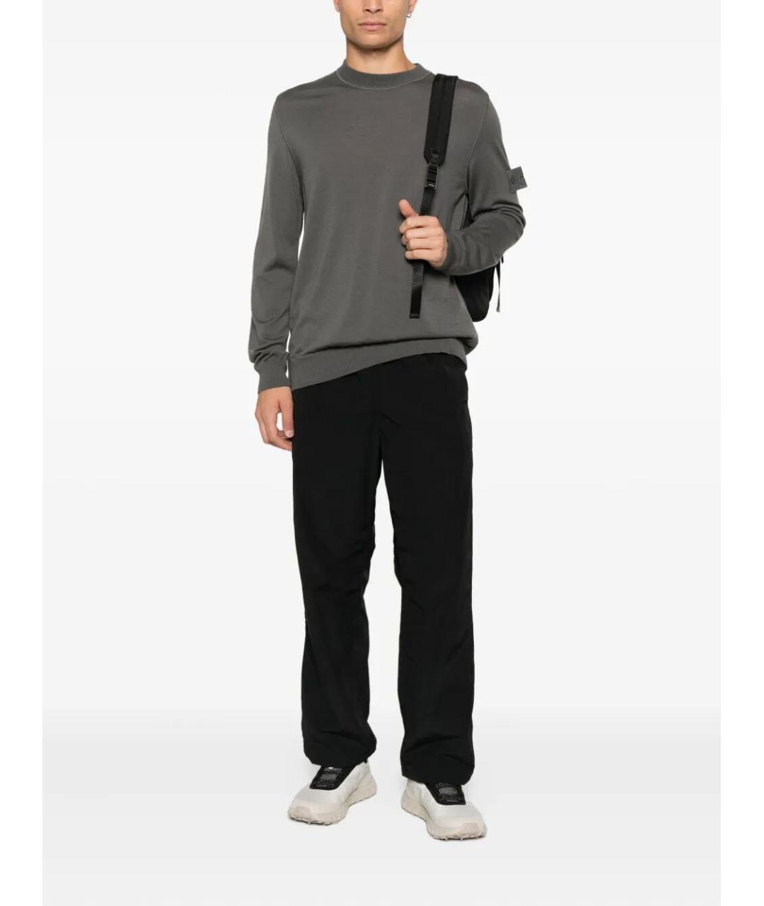 STONE ISLAND Серый шерстяной джемпер / свитер, фото 2