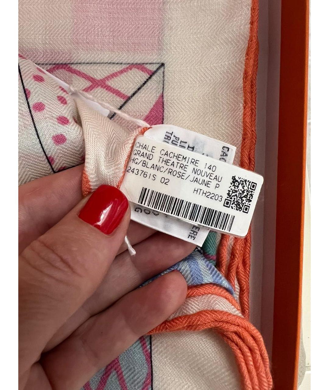 HERMES Мульти кашемировый платок, фото 5