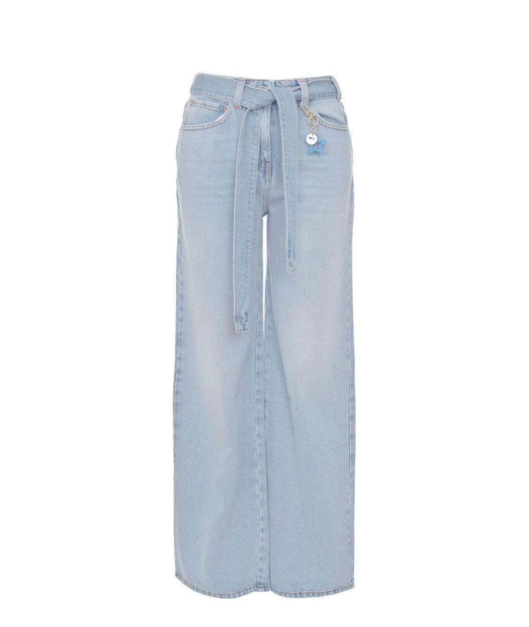 TWIN-SET Голубые хлопко-лиоцелловые прямые джинсы, фото 9