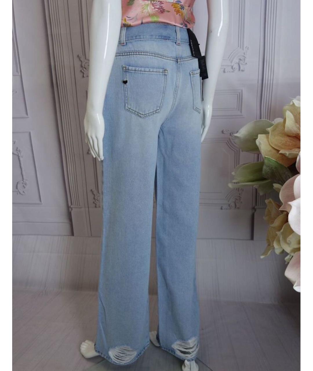 TWIN-SET Голубые хлопко-лиоцелловые прямые джинсы, фото 5