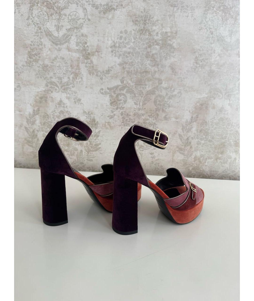 HERMES Бархатные босоножки, фото 8