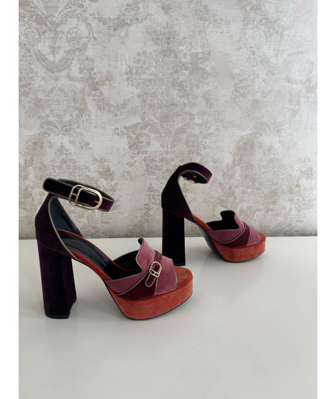 HERMES Бархатные босоножки, фото 2